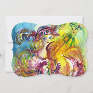 Convites Festa de Mascarada da Mardi Gras VIOLINISTA ARLECC