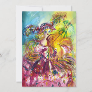 Convites Festa de Mascarada da Mardi Gras VIOLINISTA ARLECC