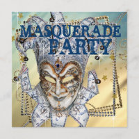 Festa de Máscaras Prata Azul e Dourado
