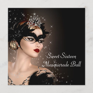 Convites Festa de Máscaras Preto e Branco