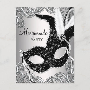 Convites Festa de Máscaras Silver e Black Mask