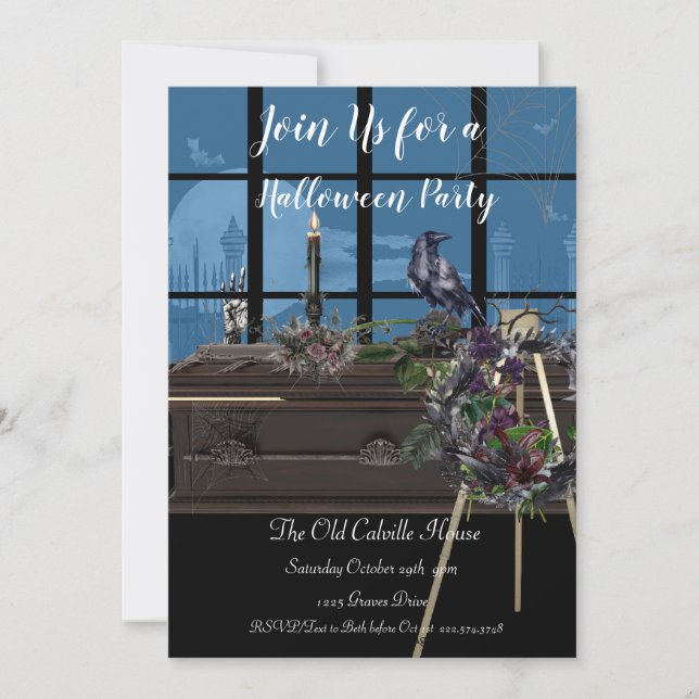 Convites Festa de Mausoleum Halloween, (Frente)