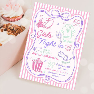 Convites Festa de Meninas em Casa Aniversário de Pré-Adoles