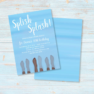 Convites Festa de Meninas na Praia de Verão e no Lago