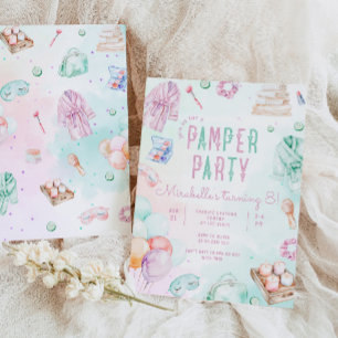 Convites Festa de mimos Menina Salão de Maquiagem Aniversár