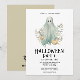 Convites Festa de Mint Halloween, fantasia fantasma fantasm