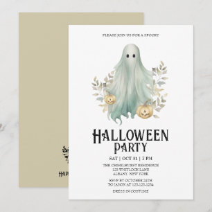 Convites Festa de Mint Halloween, fantasia fantasma fantasm