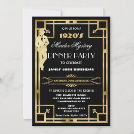 Convites Festa de Mistério de Assassinato Art Deco Gatsby R