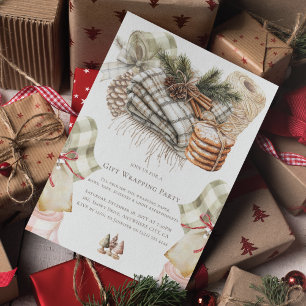 Convites Festa de moldagem de presente de Natal em Watercol