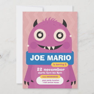 Convites Festa de Monstros Fofinhos e Amigáveis para Crianç