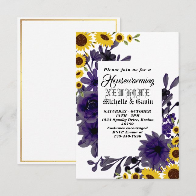 Convites Festa de mudança para casa nova moderna outono (Frente/Verso)