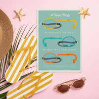 Festa de Natação de Verão com Snorkels Retro