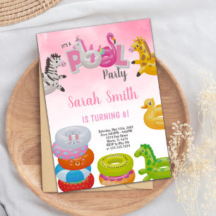 Convites Festa de Natação de Verão Mágico Editável Convidar