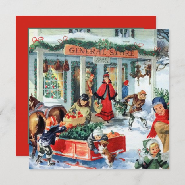 Convites festa de natais vintages (Frente/Verso)