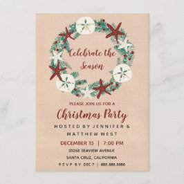Convites Festa de Natal à Beira-Mar Rústica
