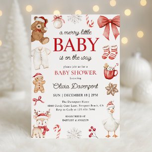 Convites Festa de Natal Alegre e Inverno Baby Shower