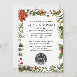 Convites Festa de Natal Anual da Empresa Logotipo Empresari