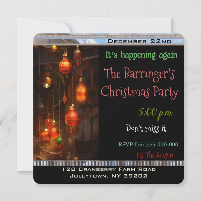 Convites Festa de Natal anual de Aterrissagem (Frente)