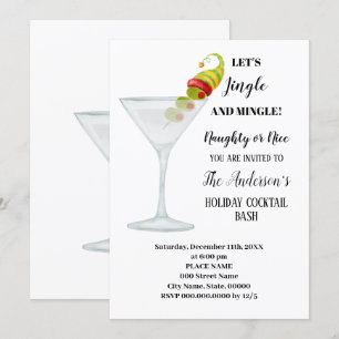Convites Festa de Natal Anual do Coktail Holiday Bash