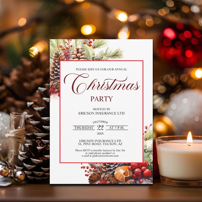 Convites Festa de Natal Anual dos Funcionários Corporativos (Criador carregado)