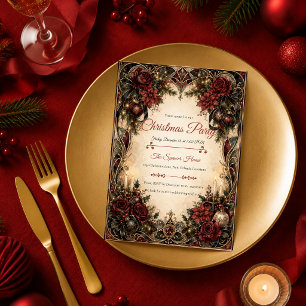 Convites Festa de Natal Art Nouveau Gótica
