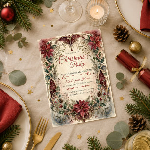 Convites Festa de Natal Art Nouveau Vintage