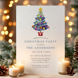 Convites Festa de Natal Árvore de Natal com Aquarela Modern