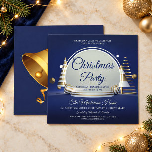 Convites Festa de Natal Árvore de Natal Dourada e Prata Mod