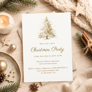 Convites Festa de Natal Árvore de Natal em Aquarela