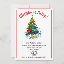 Convites Festa de Natal Árvore de Natal Pintura a Óleo