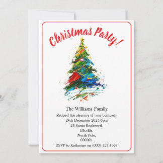 Convites Festa de Natal Árvore de Natal Pintura a Óleo
