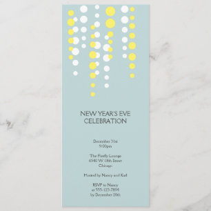 Convites Festa de Natal azul moderna com bolhas de champanh