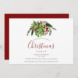 Convites Festa de Natal - Berries Vermelhos