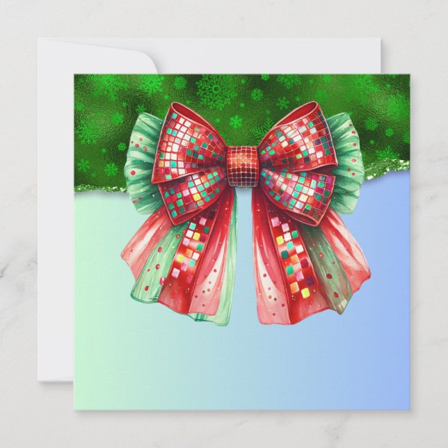 Convites Festa de Natal Bling Festivo Feliz Xmas Ligh (Frente)