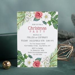 Convites Festa de Natal Bonito Floral