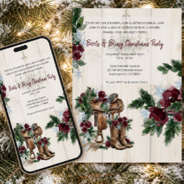 Convites Festa de Natal Boots & Bling