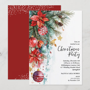 Convites Festa de Natal Chic Poinsettia