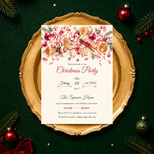 Convites Festa de Natal Cítrica com Cana de Açúcar Capricho