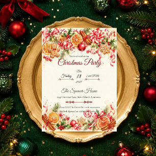 Convites Festa de Natal Cítrica e Hortelã Caprichosa