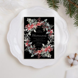 Convites Festa de Natal Clássica de Berries Feriados