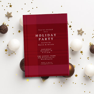 Convites Festa de Natal clássica e feriado vermelho simples