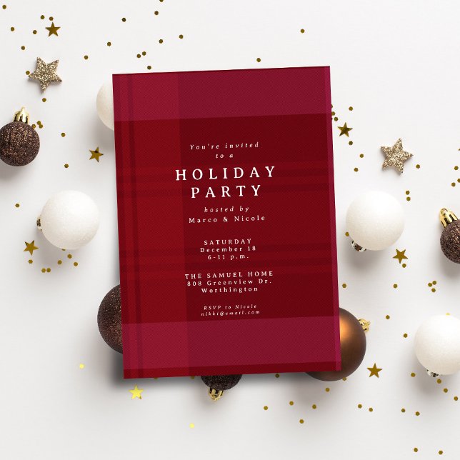 Convites Festa de Natal clássica e feriado vermelho simples (Criador carregado)