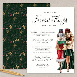 Convites Festa de Natal Coisas Favoritas com Estilo e Elegâ