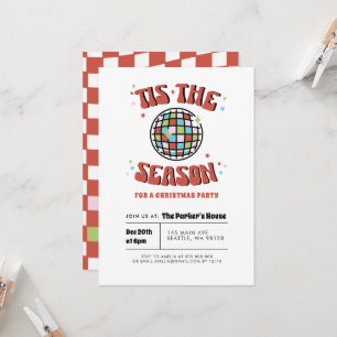 Convites Festa de Natal Colorida do Retro Disco