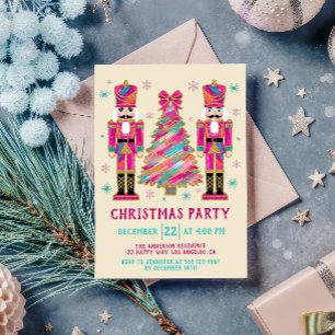 Convites Festa de Natal Colorida Nutcracker & Glitter
