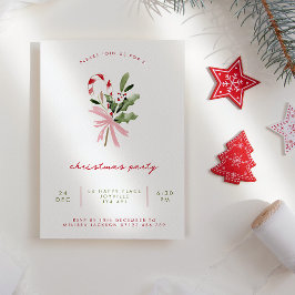 Convites Festa de Natal com Aquarela de Cana de Açúcar com 