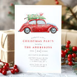 Convites Festa de Natal com Aquarela Vermelha Retro<br><div class="desc">Convide seus convidados para uma celebração nostálgica de feriado com este charmoso convite de festas de Natal com ilustração aquática de um carregando vermelho vintage, uma árvore de Natal e presentes. A design retro evoca tradições clássicas de feriado, criando uma atmosfera quente e convidativa para sua reunião. Personalize com seus...</div>