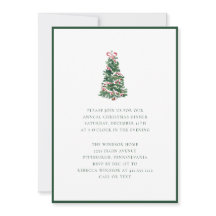 Festa de Natal com Árvore de Natal em Aquarela Ele