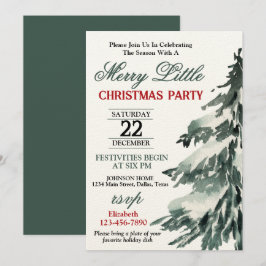 Convites Festa de Natal com Árvore Nevada