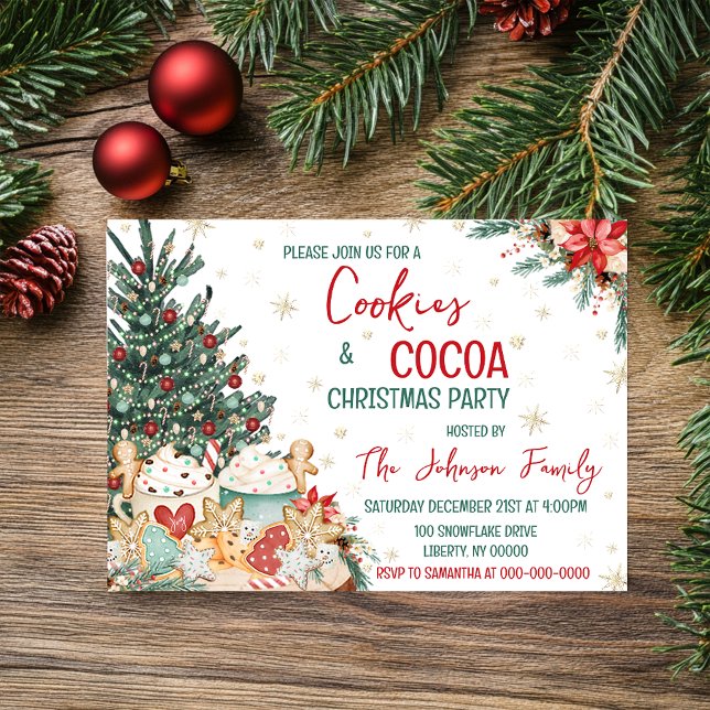 Convites Festa de Natal com Biscoitos e Cacau (Criador carregado)